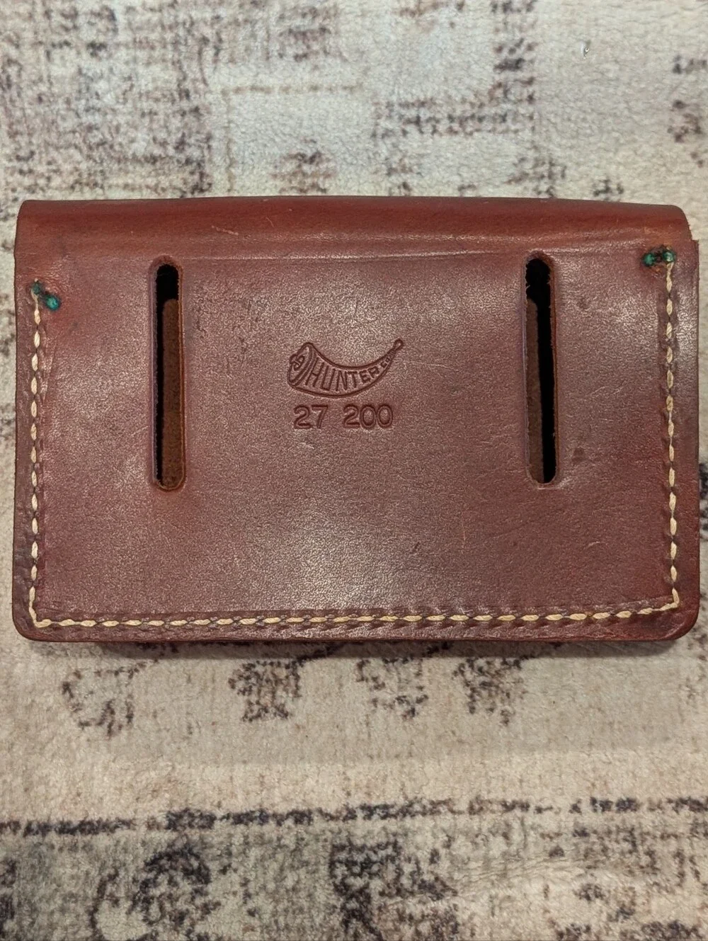 Brown Leather Cartridge Belt Bag Or Pouch - Classic Snap Closure